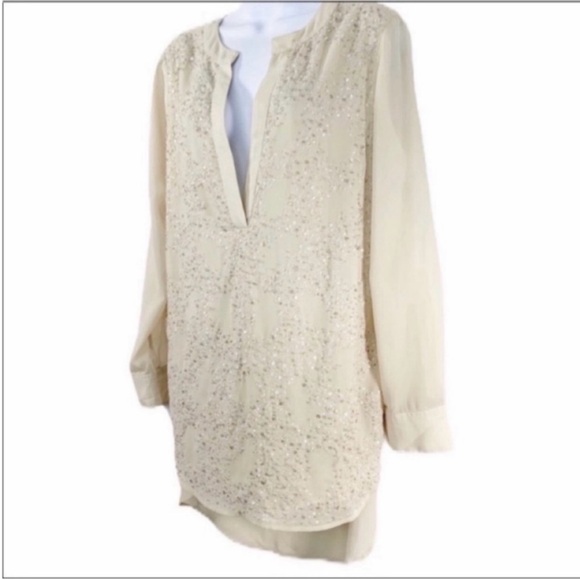 BLACK LABEL by CHICO’S sequins blouse tunic top - Picture 2 of 10